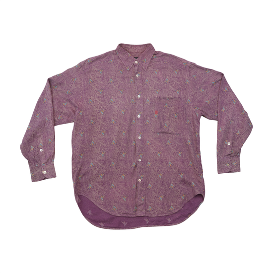 Massimo Vannucci Vintage Paisley Bird Print Button Up Shirt