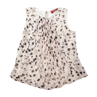 Max Mara Studio Sleeveless Animal Print Silk Blouse Top