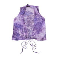 HFN Purple Abstract Tie Front Sleeveless Blouse