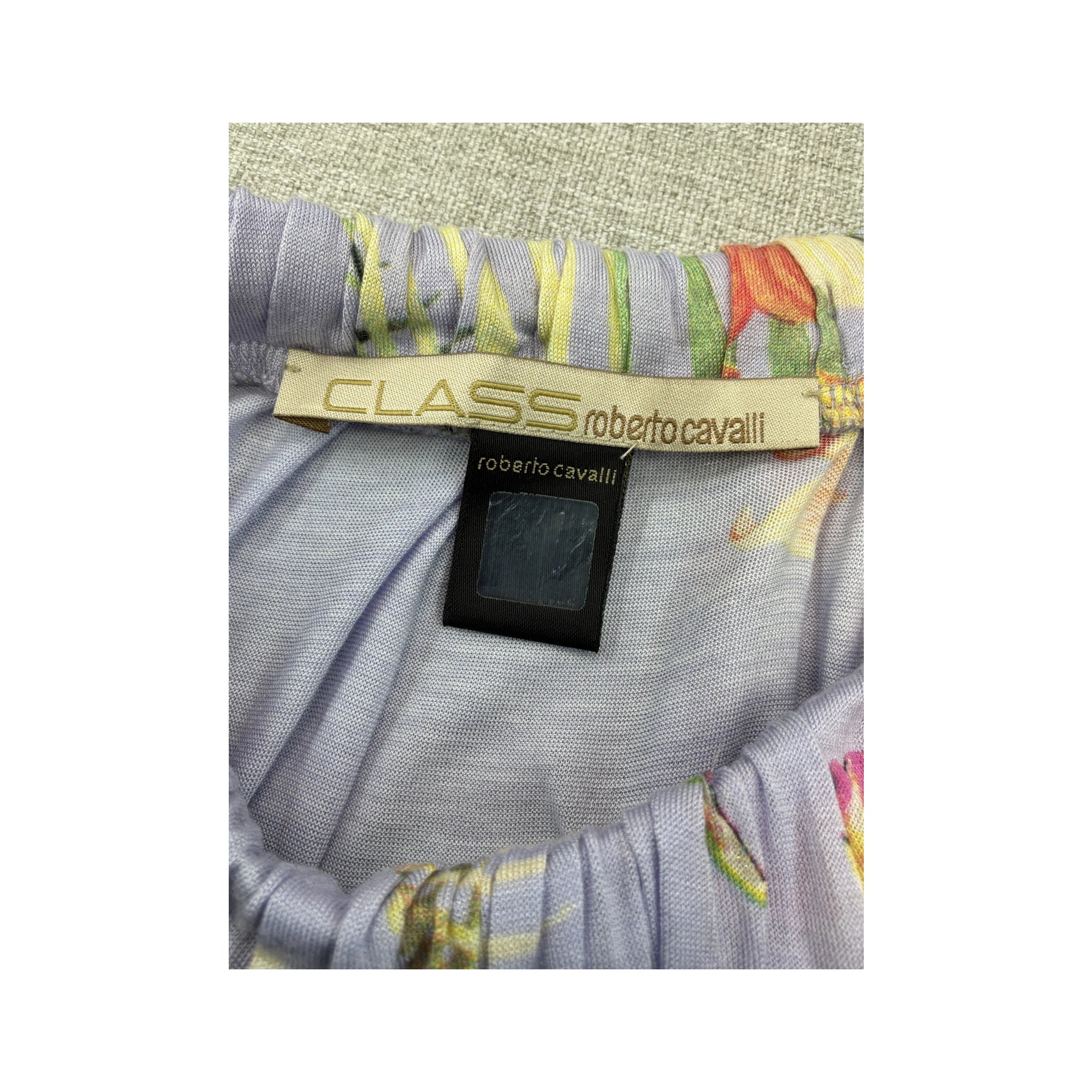 Blusa Roberto Cavalli Class em Viscose com estampado floral e Bainha Balão