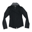 Black Mesh Grungy Collared Blouse