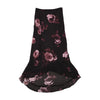 Pink Rose Floral Sheer Overlay Midi Skirt