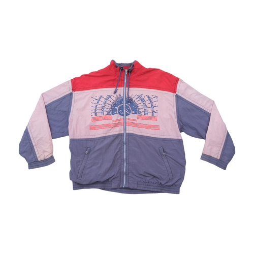 Vintage 90s Colorblock Graphic Zip-Up Jacket