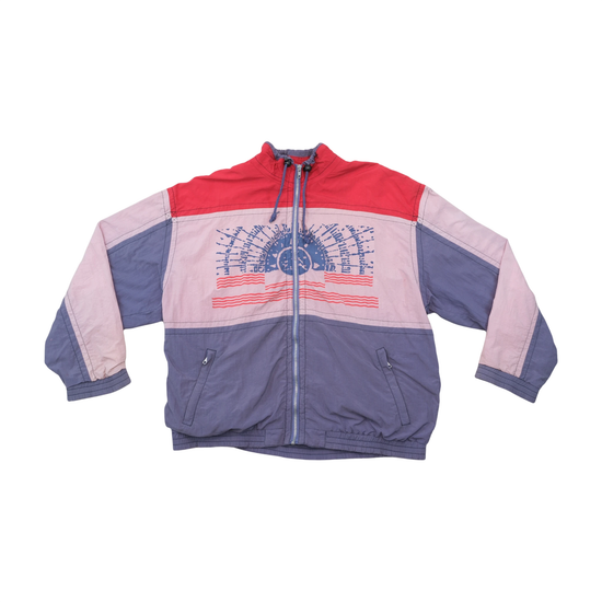 Vintage 90s Colorblock Graphic Zip-Up Jacket