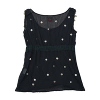 Miss Sixty Embellished Sheer Cotton Tank Top