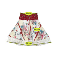 Saia Pollera em Camadas com estampado floral e de Borboleta