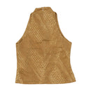Cevas B Metallic Snake Print Sleeveless Mock Neck Blouse
