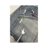Last Girl Distressed Denim Mini Skirt