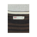 Camisola de malha de gola Redonda Levi's às riscas castanhas e pretas