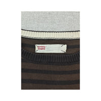 Camisola de malha de gola Redonda Levi's às riscas castanhas e pretas