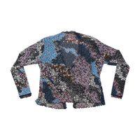 Sheer Patchwork Print Tie Front Cardigan (Repriced)
