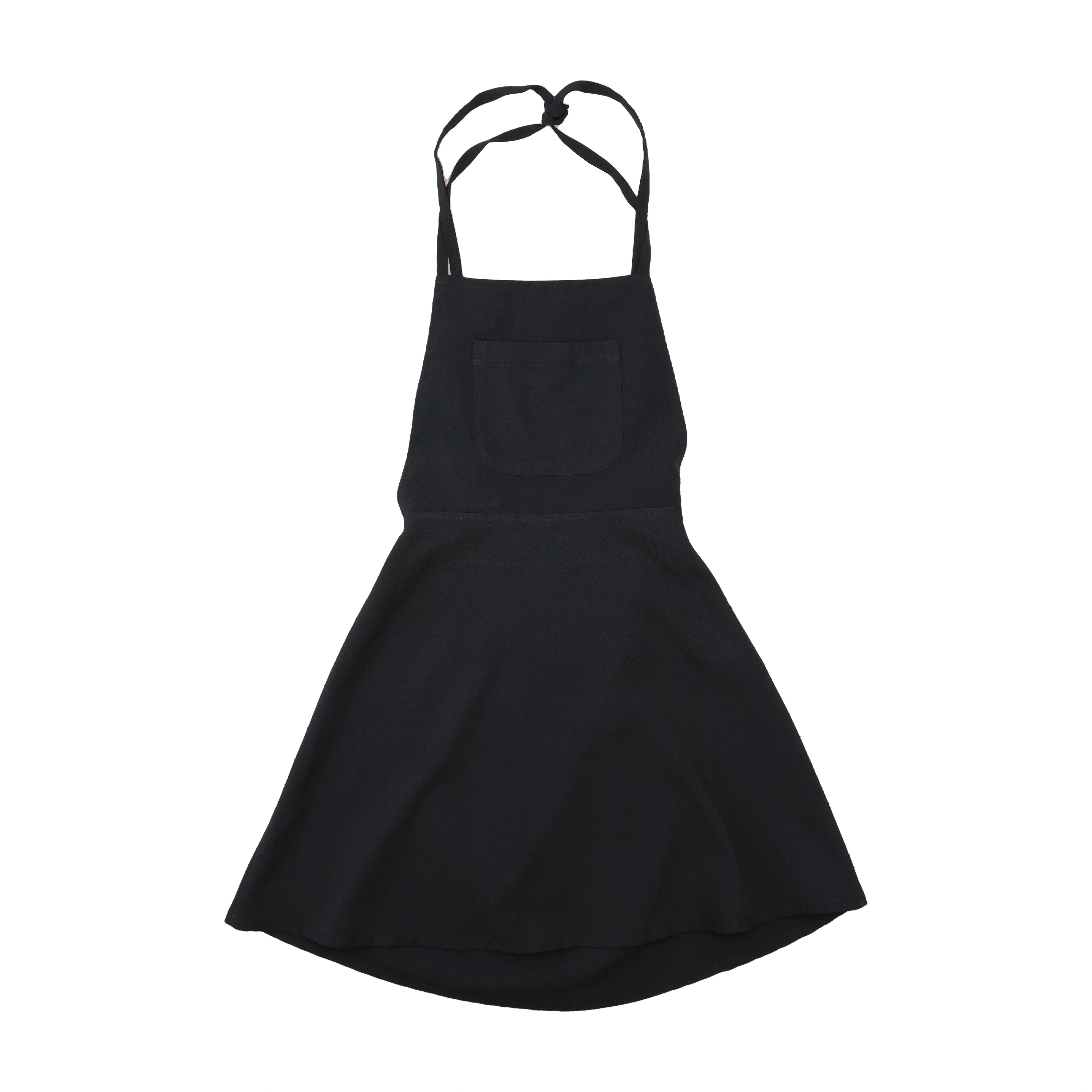 Jennyfer Black Tie-Back Pinafore Dress with Pocket