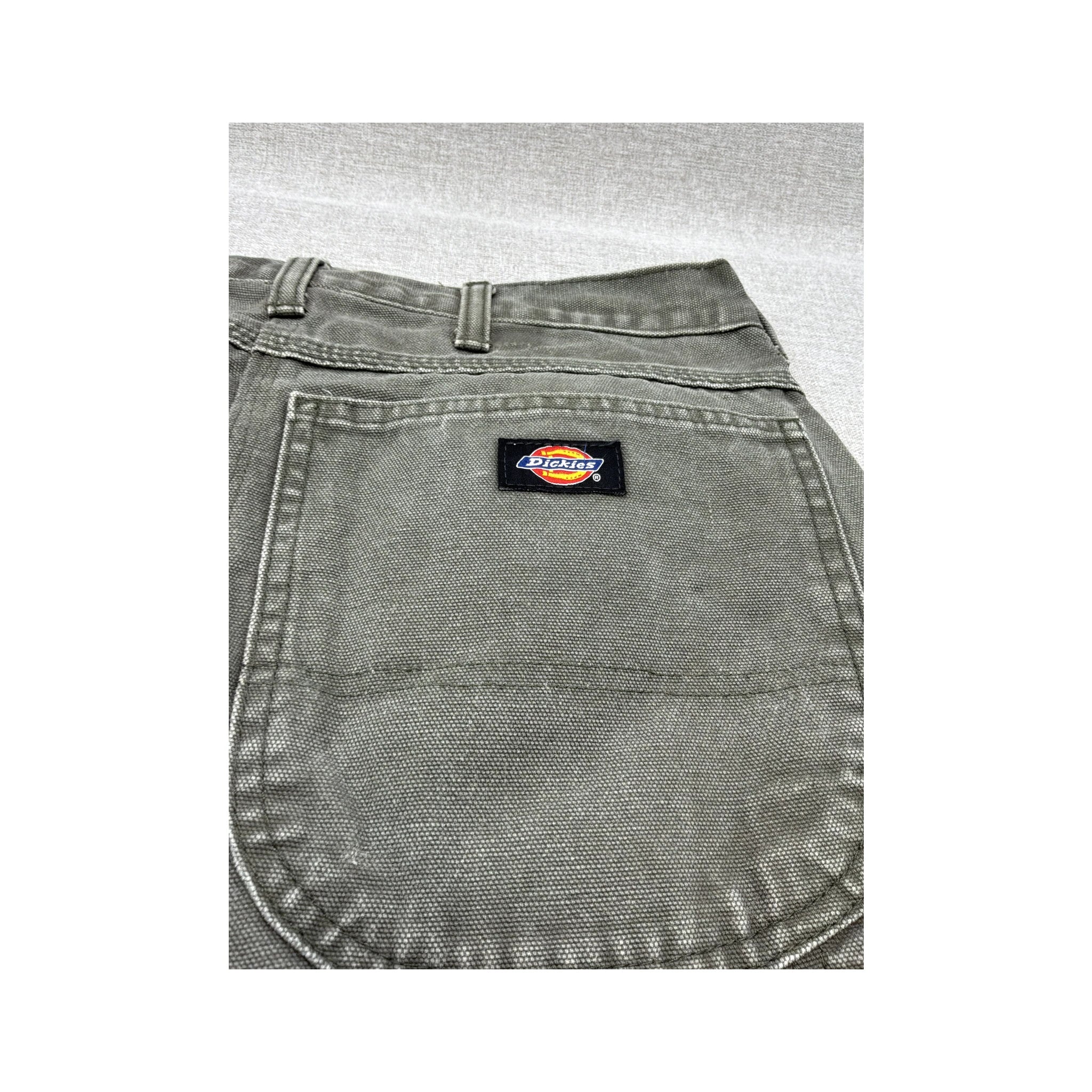 Chinos de carpinteiro Dickies cinzentos Desbotados e Desgastados
