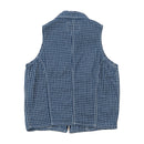 BOX Jeans & Co. Blue Plaid Zip Front Vest Jacket