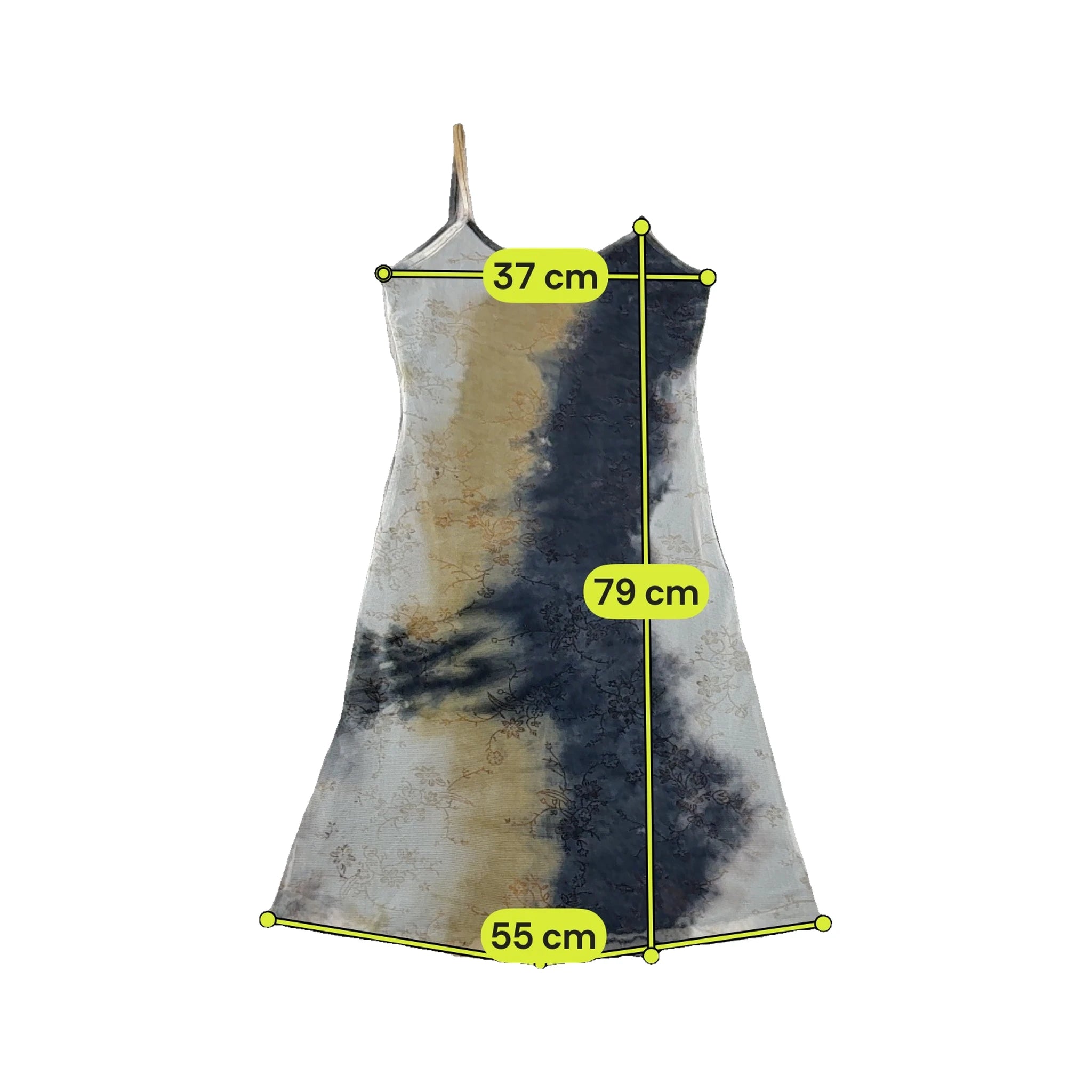 Andreana Floral Mesh Tie Dye Slip Dress