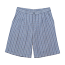 Le Frog Plaid Pleated Cotton Blend Shorts