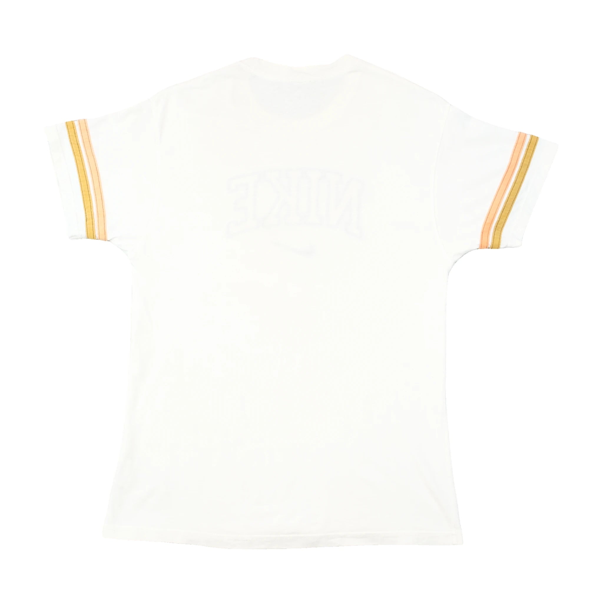 Nike Vintage Embroidered Logo Striped Sleeve Cotton Shirt