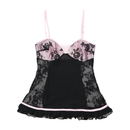 Yamamay Pink & Black Lace Trim Babydoll Chemise Nightdress
