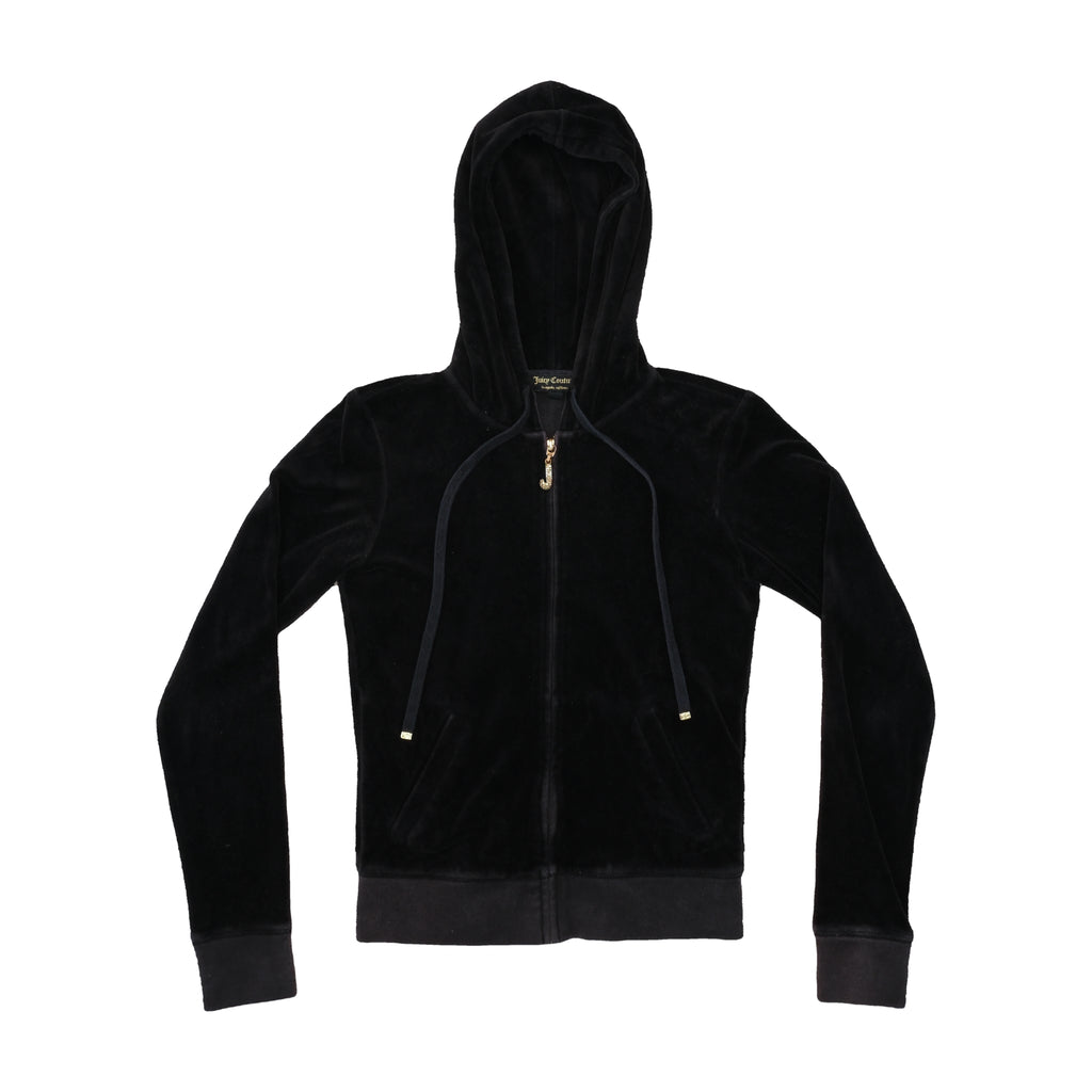 Juicy Couture Black Velour Zip Up Hoodie