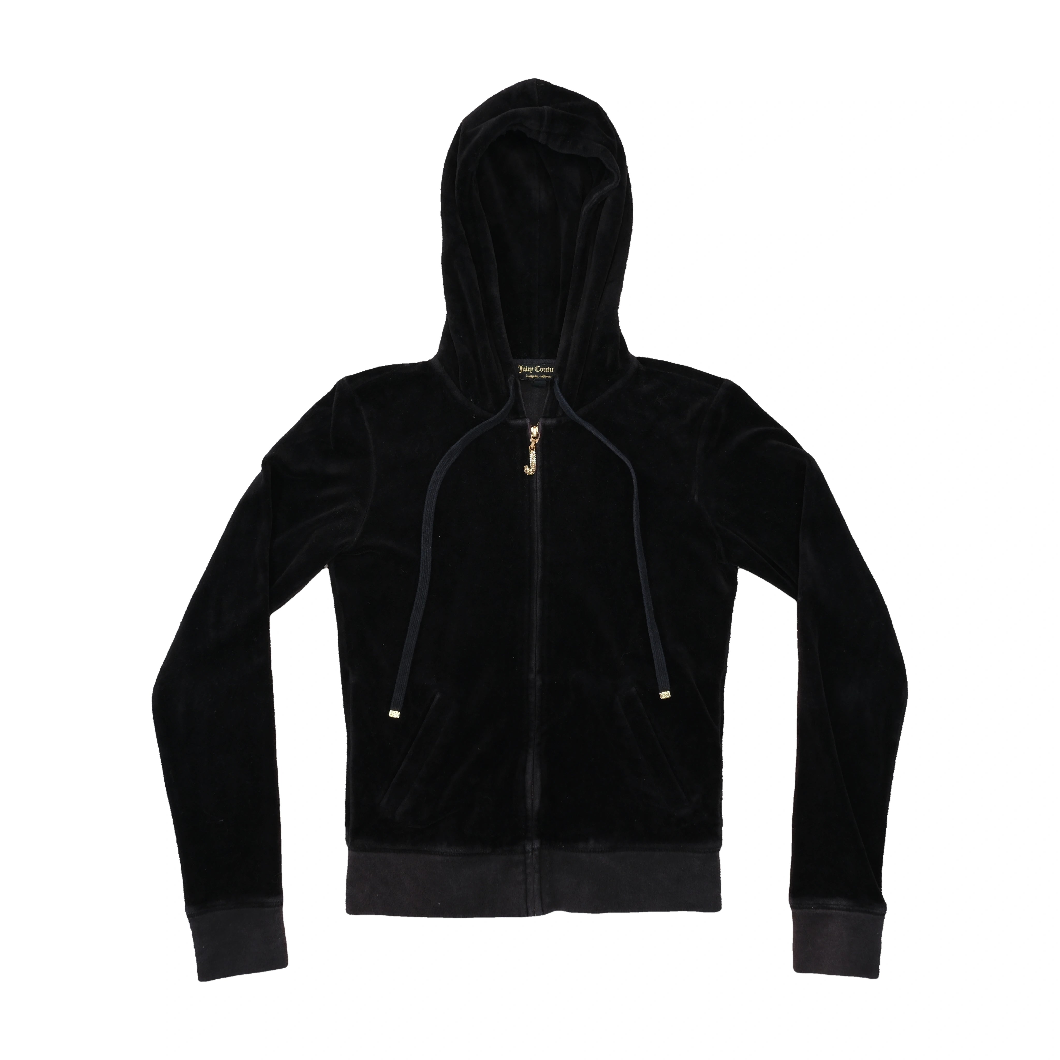 Juicy Couture Black Velour Zip Up Hoodie