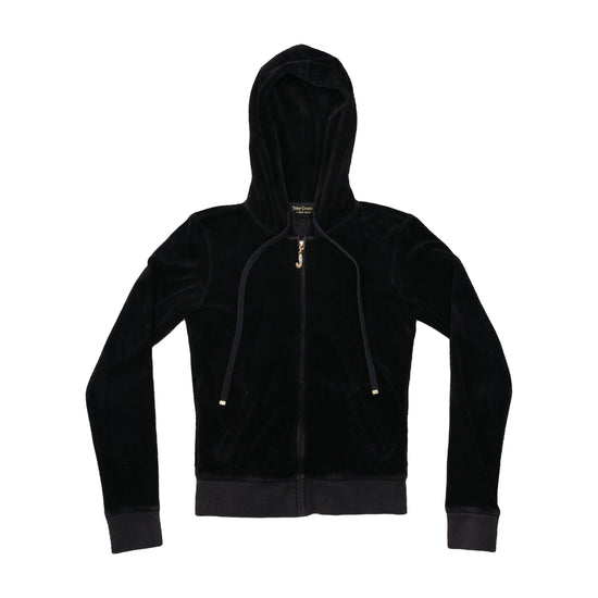 Juicy Couture Black Velour Zip Up Hoodie