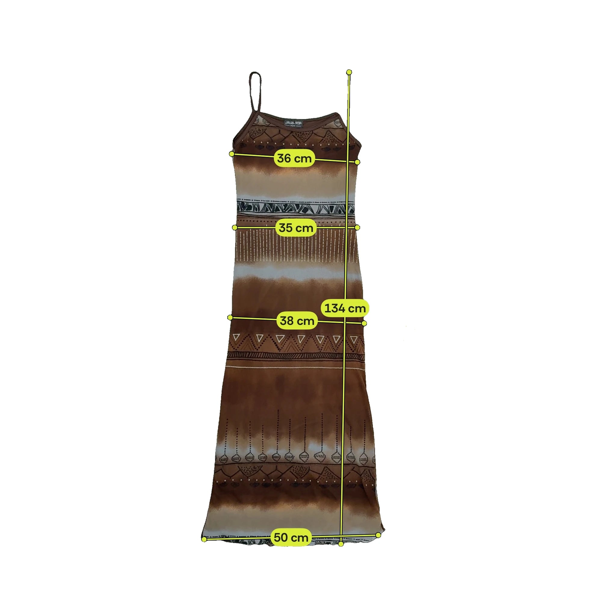 LuLu H'h Boho Stripe Tie-Dye Print Slip Dress