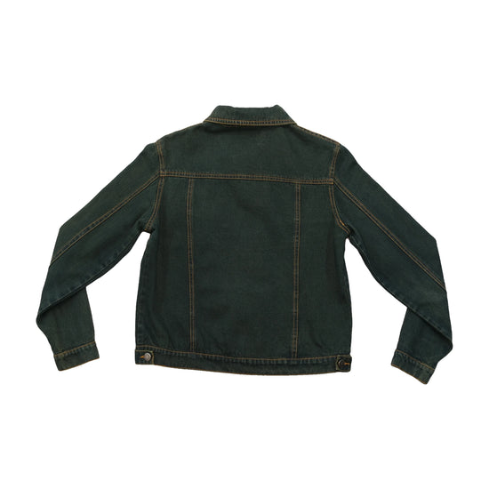 WANT Dark Green Cotton Denim Trucker Jacket