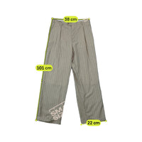 Carlo Santi Vintage Virgin Wool Beige Pinstripe Tailored Pants