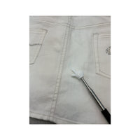 Guess White Cotton Stretch Denim Rhinestone Mini Skirt
