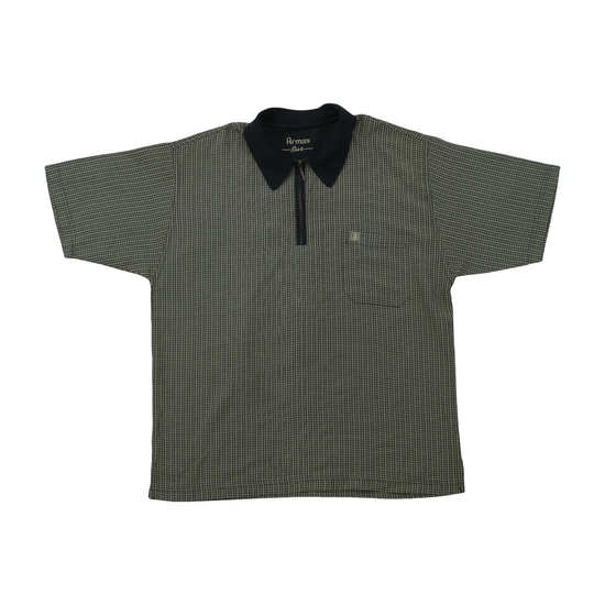 Armas Micro-Check Zip-Neck Shirt