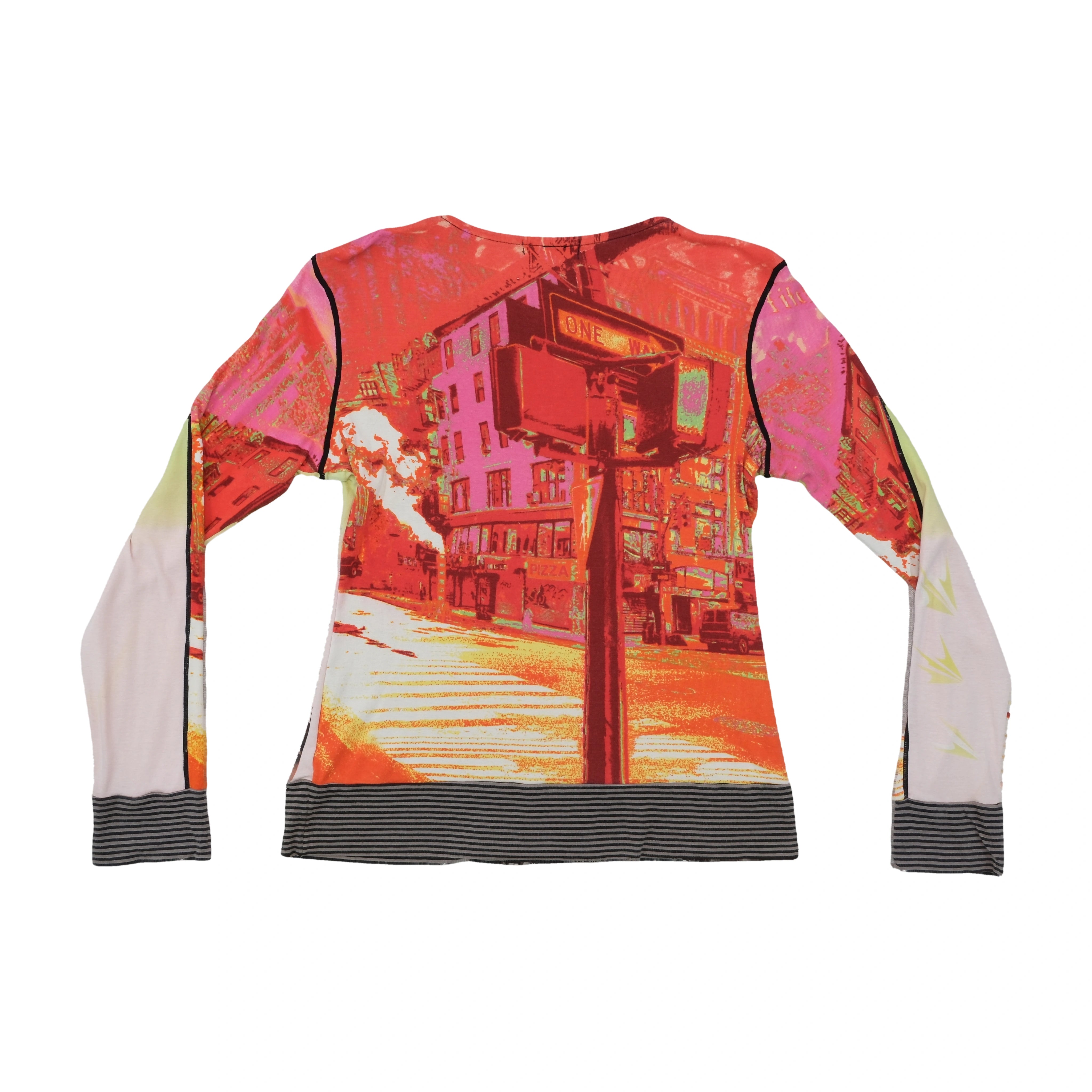 Custo Barcelona Graphic Eagle City Print Cotton Long Sleeve T-shirt