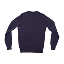Camisola Henley de malha vintage roxa em Lã com Padrão geométrico
