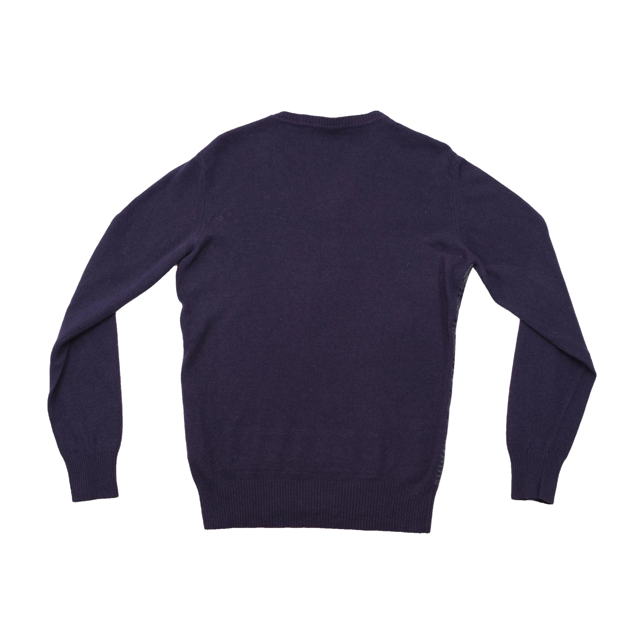 Camisola Henley de malha vintage roxa em Lã com Padrão geométrico