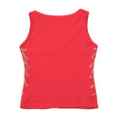 Vintage Red Side Lace-Up Tank Top
