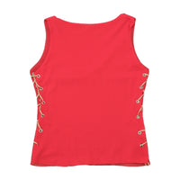 Vintage Red Side Lace-Up Tank Top