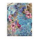 Saia Linha a azul com estampado floral Tropical (Made in Italy)