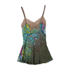 Floral Print Lace-Trim Satin Camisole Top (Made in Italy)