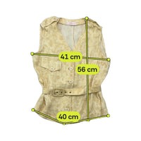 Frilla Belted Cupro Sleeveless Utility Blouse