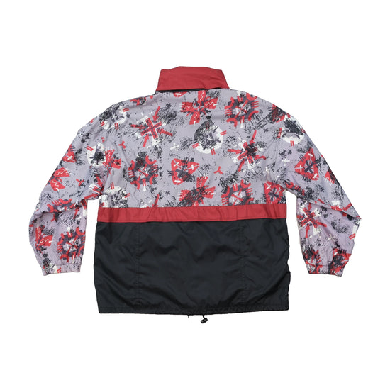 Abstract Print Colorblock Pullover Jacket