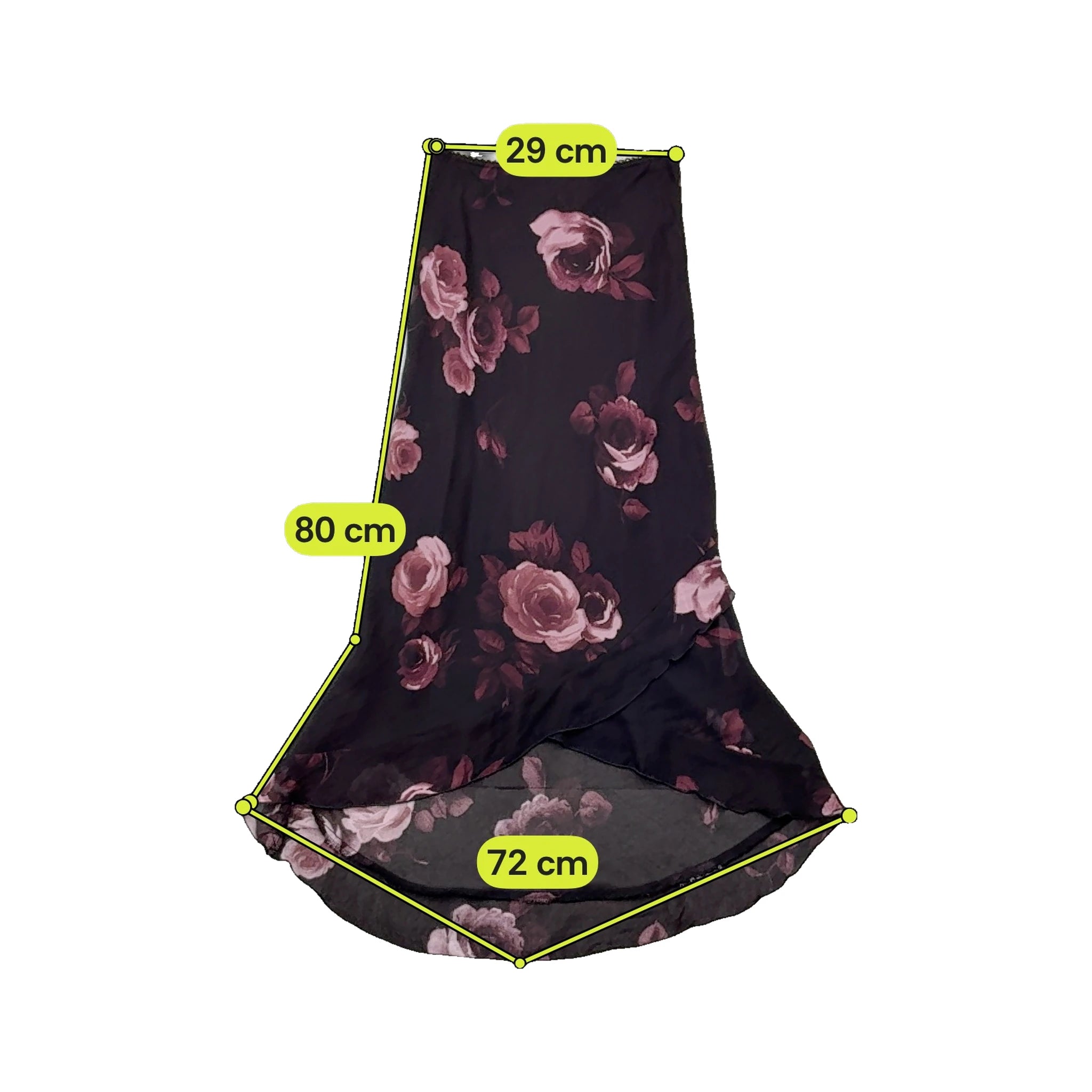 Pink Rose Floral Sheer Overlay Midi Skirt