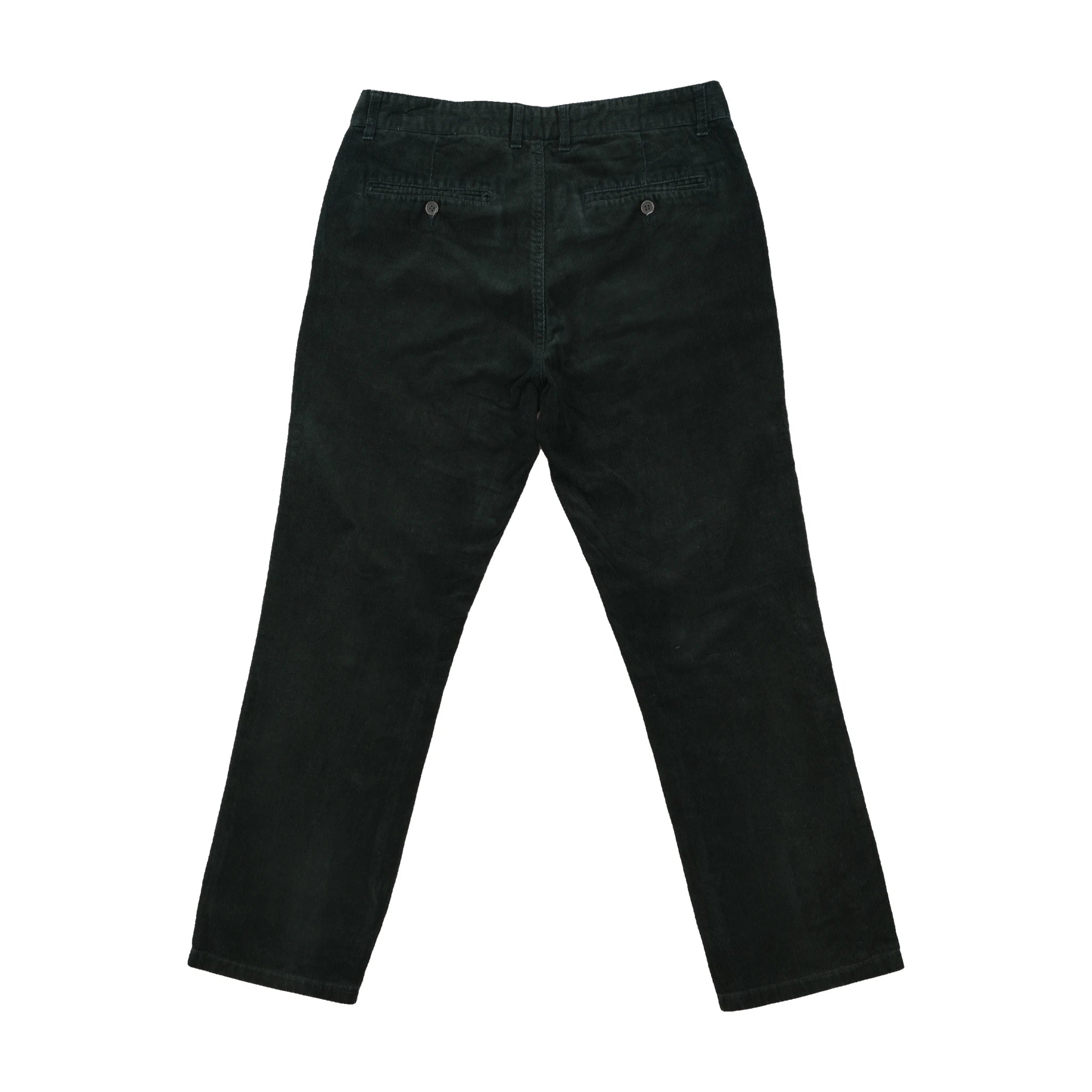 EW Easy Wear Dark Green Cotton Corduroy Chinos
