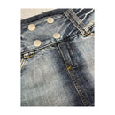 Blue Collection Washed Denim Mini Skirt with Double-Button Waist