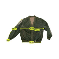 Vintage Olive Green Suede-Look Button Front Ribbed Jacket
