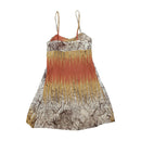 Abstract Marbled Print Spaghetti Strap Empire Waist Dress