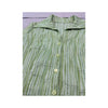 Vintage Textured Green Stripe Button Up Shirt