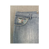 Emmanuel Schvili Embroidered Side Panel Light Wash Denim Skirt