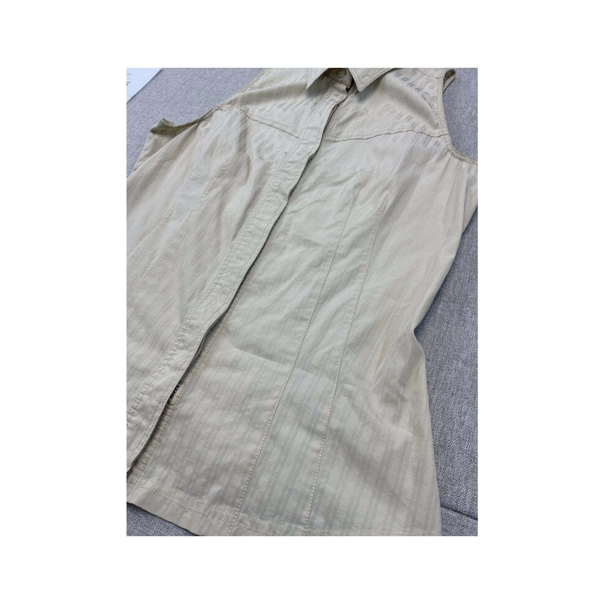 Versace Jeans Couture Striped Sleeveless Button-Up Shirt