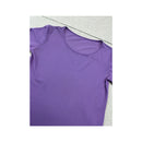 Purple Lettuce Hem Long Sleeve Blouse