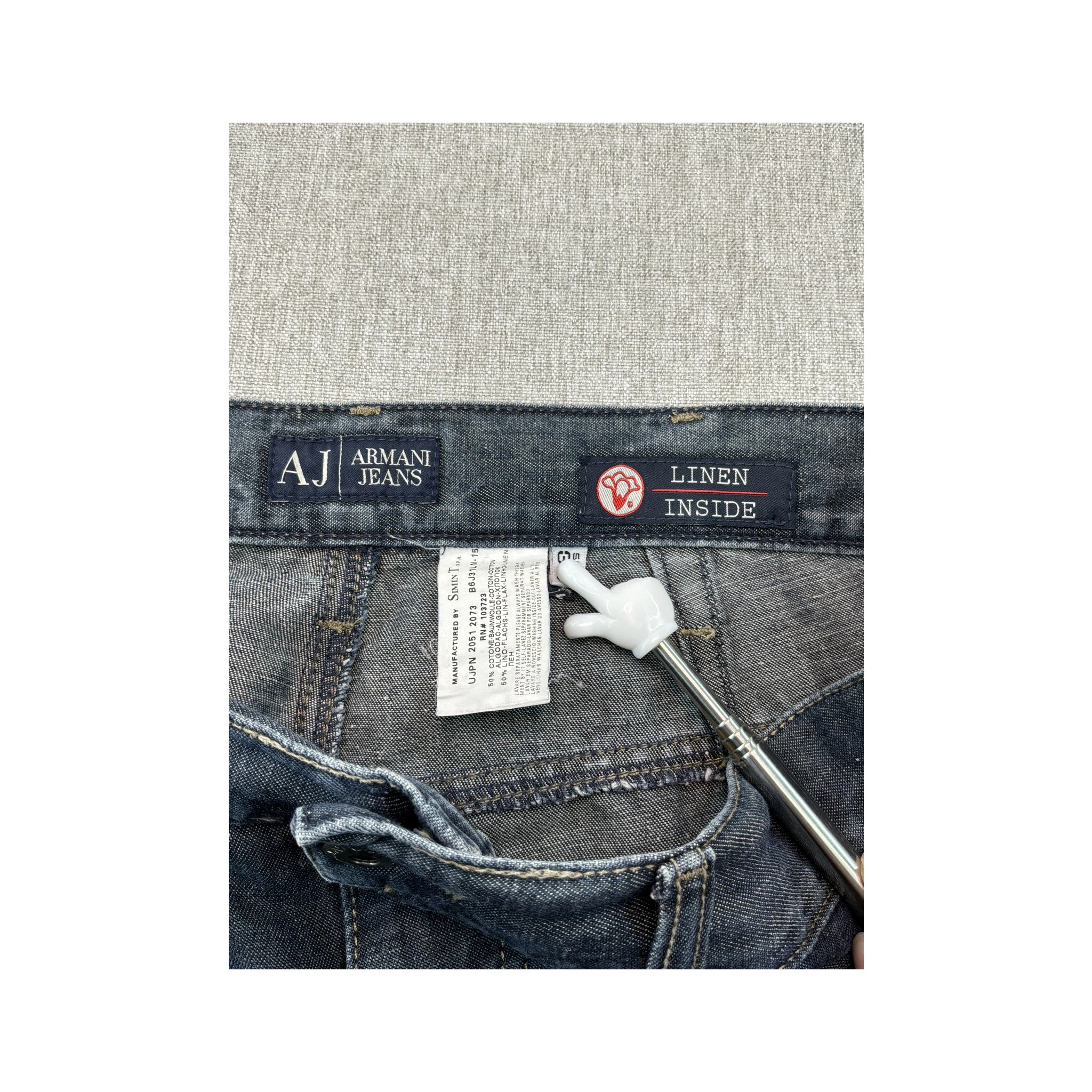 Calças de ganga Armani Jeans com Interior em Linho de perna direita