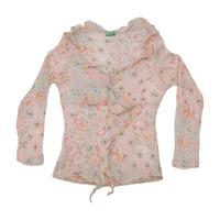 United Colors of Benetton Floral Ruffle Tie Front Blouse